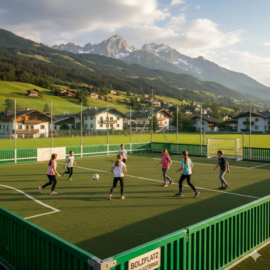 Nuovo campo da calcio con erba sintetica